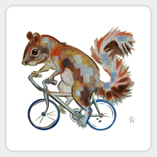 Squirrel On Bike Pick your own Background Magnet